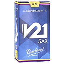 10V21AS45 Vandoren V21 Alto Sax Reeds 4.5 (10 ct. Box)